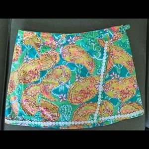 Lilly Pulitzer green and yellow skort, size 8
